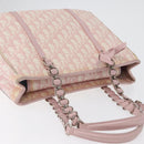 Christian Dior Trotter Canvas Chain Romantic Bag PVC Pink Silver Auth 172531-7