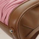 Miu Miu Matelasse Hand Bag Leather 2way Pink Silver Auth 172533M-19