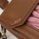 Miu Miu Matelasse Hand Bag Leather 2way Pink Silver Auth 172533M-21