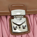 Miu Miu Matelasse Hand Bag Leather 2way Pink Silver Auth 172533M-22