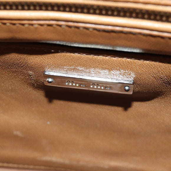 Miu Miu Matelasse Hand Bag Leather 2way Pink Silver Auth 172533M
