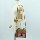 Miu Miu Matelasse Hand Bag Leather 2way Pink Silver Auth 172533M-30