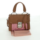Miu Miu Matelasse Hand Bag Leather 2way Pink Silver Auth 172533M-12
