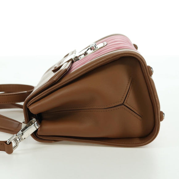 Miu Miu Matelasse Hand Bag Leather 2way Pink Silver Auth 172533M