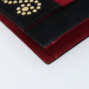 SAINT LAURENT Shoulder Bag Suede Bordeaux Gold Auth 172534-11