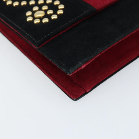 SAINT LAURENT Shoulder Bag Suede Bordeaux Gold Auth 172534
