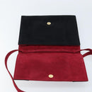 SAINT LAURENT Shoulder Bag Suede Bordeaux Gold Auth 172534-14