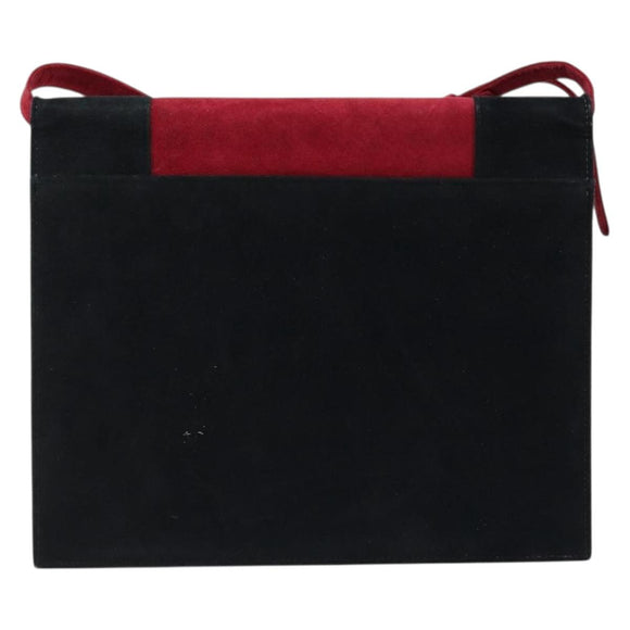 SAINT LAURENT Shoulder Bag Suede Bordeaux Gold Auth 172534
