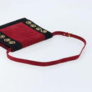 SAINT LAURENT Shoulder Bag Suede Bordeaux Gold Auth 172534-7