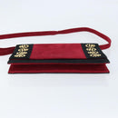 SAINT LAURENT Shoulder Bag Suede Bordeaux Gold Auth 172534-9