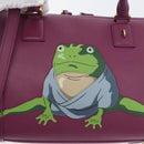 LOEWE Anagram Studio Ghibli Americana 28 Bag Leather 2way Purple Auth 172539SM-21