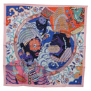 HERMES Carre 90 Scarf ""DUO COSMIQUE"" Silk Multicolor Auth 172541M-1