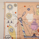 HERMES Carre 90 Scarf ""Tea for Two"" Silk Beige Auth 172542M-2