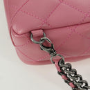 CHANEL Matelasse 22 Chain Bag Leather 2way Pink Silver CC Auth 172544SAM-9