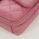 CHANEL Matelasse 22 Chain Bag Leather 2way Pink Silver CC Auth 172544SAM-17