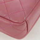 CHANEL Matelasse 22 Chain Bag Leather 2way Pink Silver CC Auth 172544SAM-18