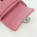 CHANEL Matelasse 22 Chain Bag Leather 2way Pink Silver CC Auth 172544SAM-21