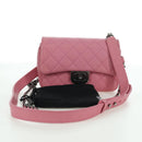 CHANEL Matelasse 22 Chain Bag Leather 2way Pink Silver CC Auth 172544SAM-12