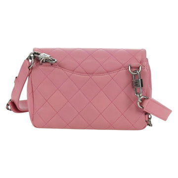 CHANEL Matelasse 22 Chain Bag Leather 2way Pink Silver CC Auth 172544SAM - 0