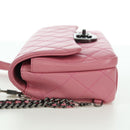CHANEL Matelasse 22 Chain Bag Leather 2way Pink Silver CC Auth 172544SAM-3