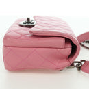 CHANEL Matelasse 22 Chain Bag Leather 2way Pink Silver CC Auth 172544SAM-4