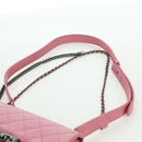 CHANEL Matelasse 22 Chain Bag Leather 2way Pink Silver CC Auth 172544SAM-14