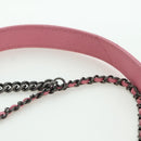 CHANEL Matelasse 22 Chain Bag Leather 2way Pink Silver CC Auth 172544SAM-15