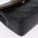 CHANEL Matelasse Chain Shoulder Bag Lamb Skin Black Gold CC Auth 172545SAV-15