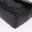 CHANEL Matelasse Chain Shoulder Bag Lamb Skin Black Gold CC Auth 172545SAV-16