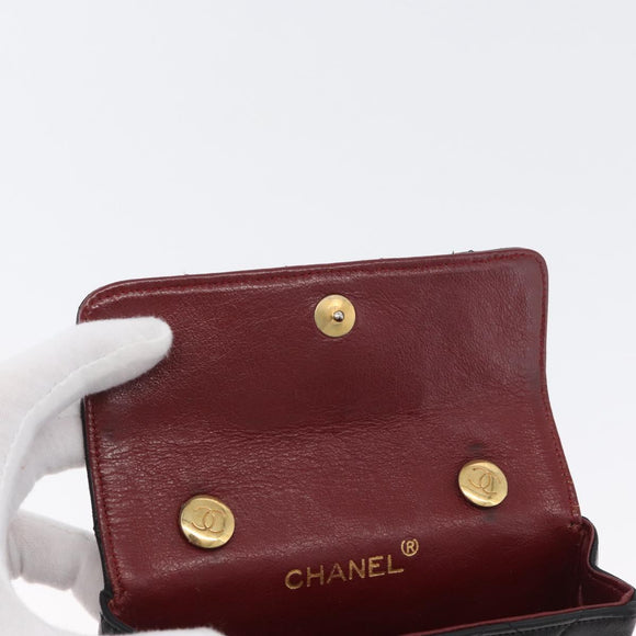 CHANEL Matelasse Chain Shoulder Bag Lamb Skin Black Gold CC Auth 172545SAV
