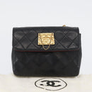 CHANEL Matelasse Chain Shoulder Bag Lamb Skin Black Gold CC Auth 172545SAV-12