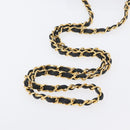 CHANEL Matelasse Chain Shoulder Bag Lamb Skin Black Gold CC Auth 172545SAV-7