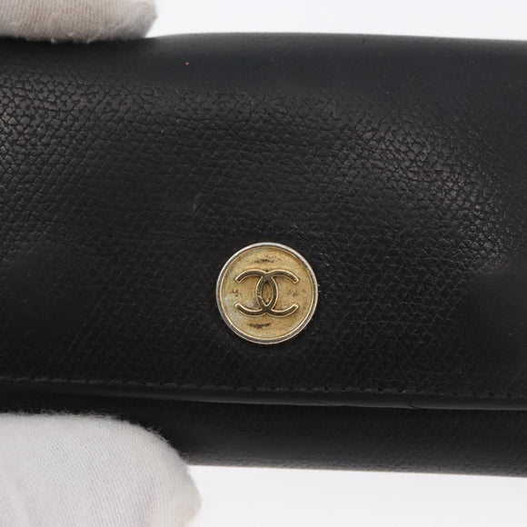 CHANEL Schlüsseletui Leder Schwarz CC Auth 172555