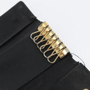 CHANEL Key Case Leather Black CC Auth 172555-19