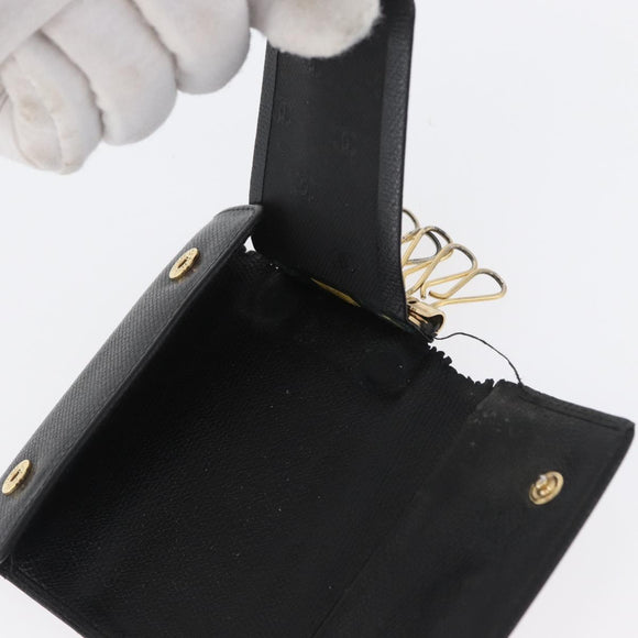 CHANEL Schlüsseletui Leder Schwarz CC Auth 172555