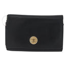 CHANEL Key Case Leather Black CC Auth 172555-13