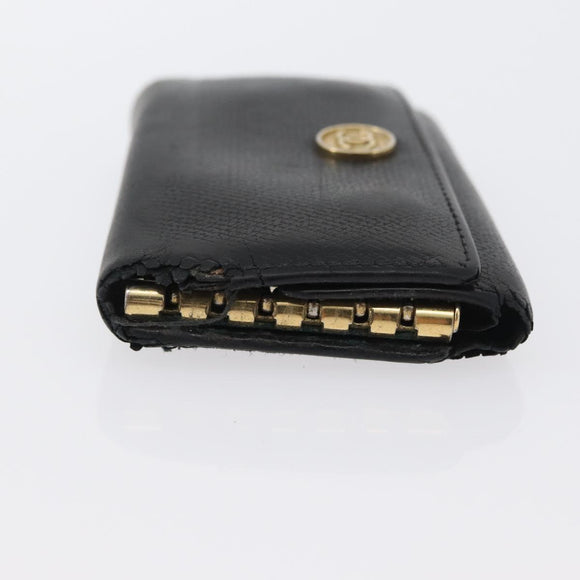 CHANEL Schlüsseletui Leder Schwarz CC Auth 172555