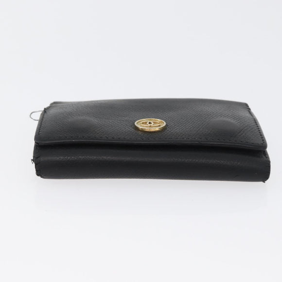 CHANEL Key Case Leather Black CC Auth 172555