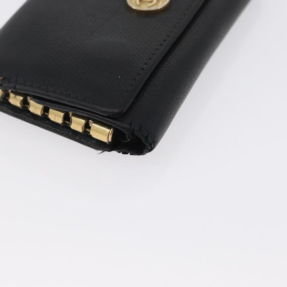 CHANEL Schlüsseletui Leder Schwarz CC Auth 172555
