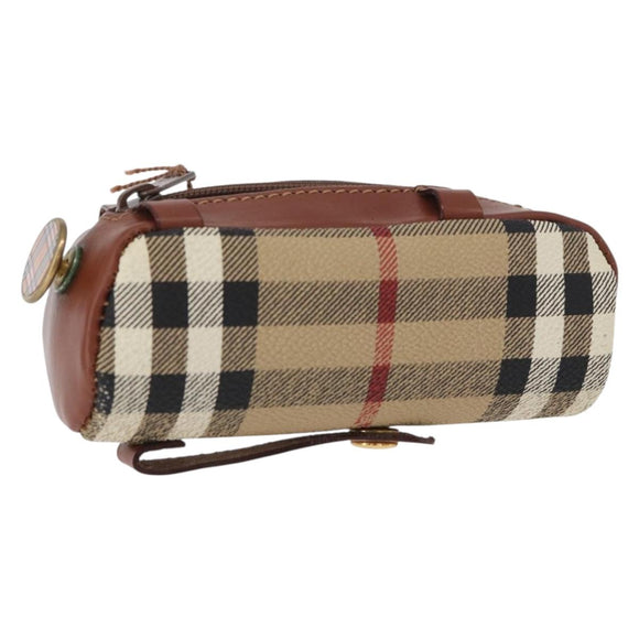 Burberrys Nova Check Golf Ball Case PVC Beige Auth 172556V