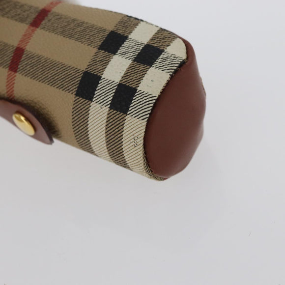 Burberrys Nova Check Golf Ball Case PVC Beige Auth 172556V