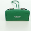 Salvatore Ferragamo Gancini Hugs Bag Charm Leather Green Silver Auth 172557M-13