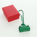 Salvatore Ferragamo Gancini Hugs Bag Charm Leather Green Silver Auth 172557M-16