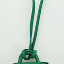 Salvatore Ferragamo Gancini Hugs Bag Charm Leather Green Silver Auth 172557M-4
