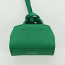 Salvatore Ferragamo Gancini Hugs Bag Charm Leather Green Silver Auth 172557M-7