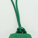 Salvatore Ferragamo Gancini Hugs Bag Charm Leather Green Silver Auth 172557M-8