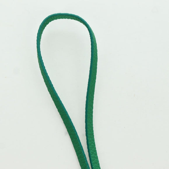 Salvatore Ferragamo Gancini Hugs Bag Charm Leather Green Silver Auth 172557M