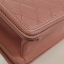 CHANEL Matelasse Lego Boy Chain Shoulder Bag Lamb Skin Pink CC Auth 172559SAM-19