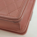 CHANEL Matelasse Lego Boy Chain Shoulder Bag Lamb Skin Pink CC Auth 172559SAM-20