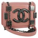 CHANEL Matelasse Lego Boy Chain Shoulder Bag Lamb Skin Pink CC Auth 172559SAM-1